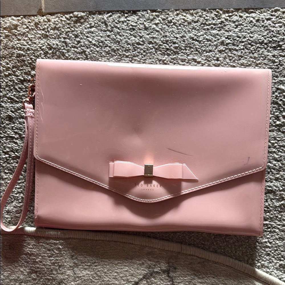 Ted Baker Blush Clutch with Bow Detail and Metallic Hardware